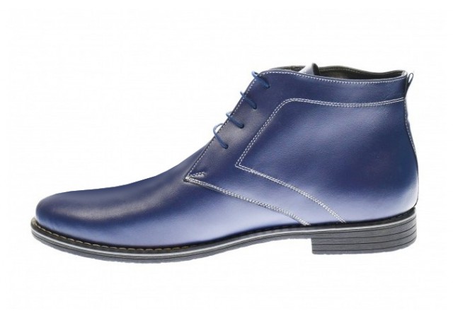 Ghete barbati casual, elegante din piele naturala imblanite, bleumarin - LPHBONDBLM